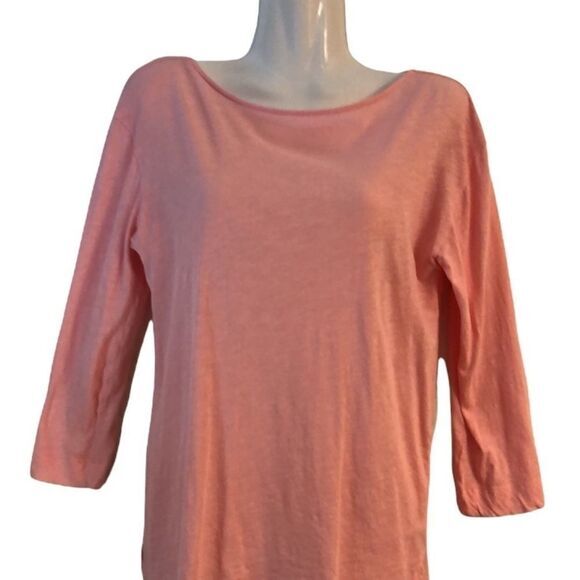 J Crew top Size M 100% cotton tied open back peachy pink side slits lightweight - Picture 1 of 7